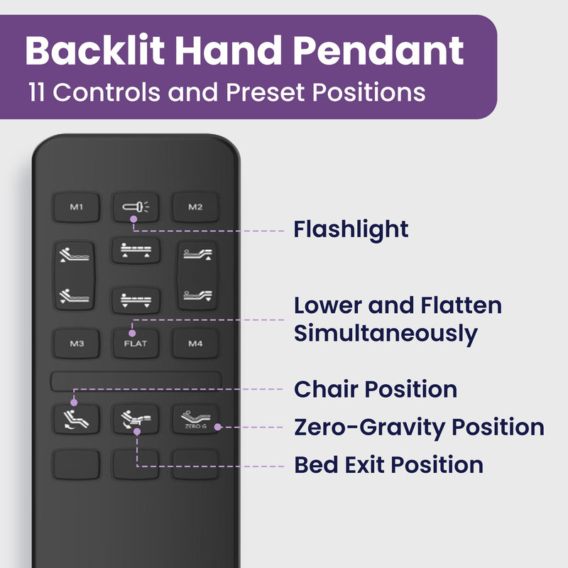 Home Style Electric Hospital Bed with 8” Gel Memory Foam Mattress