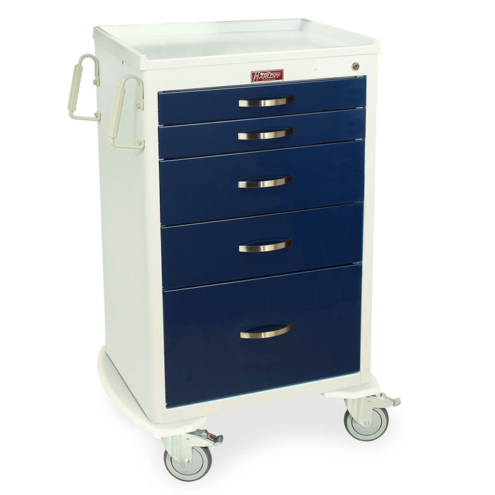 M-Series Tall Anesthesia Cart with 5 Drawers & Key Lock