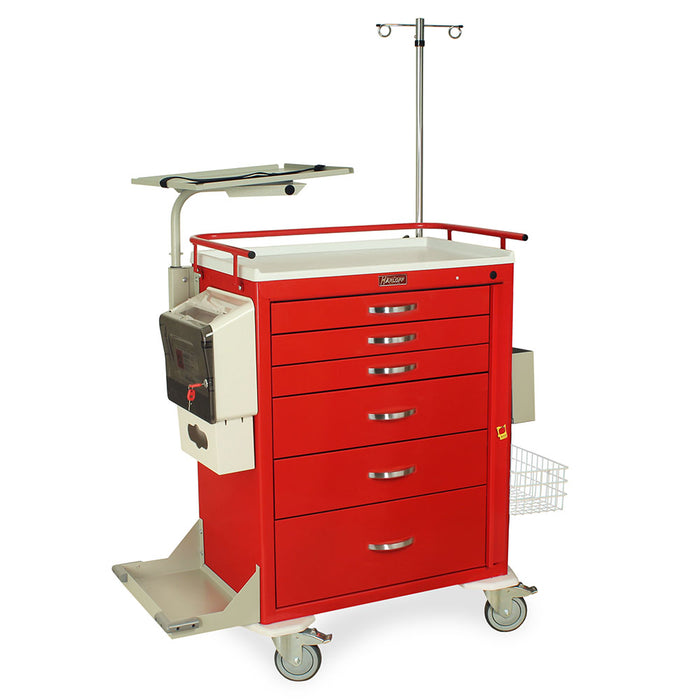 M-Series Tall Emergency Crash Cart with MD30-EMG3 Super Stat Package