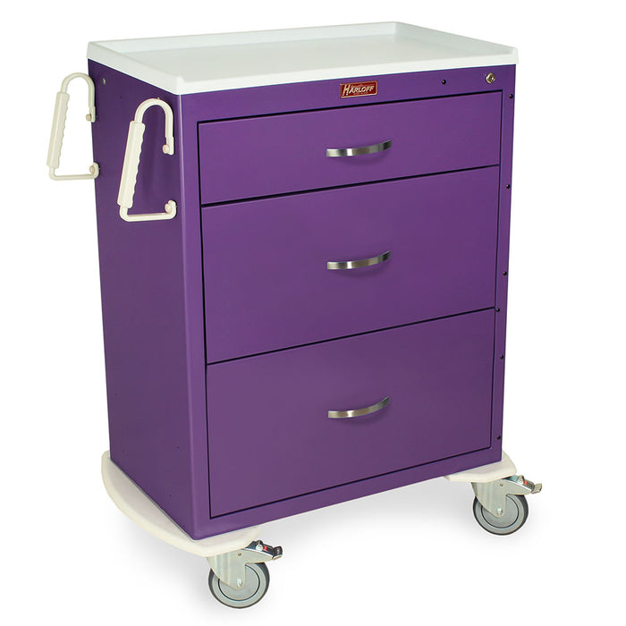 M-Series Tall Isolation Cart with 3 Drawers & Standard Key Lock