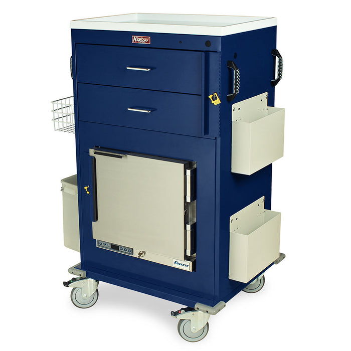 Malignant Hyperthermia Cart with Refrigerator 2 Drawers & Breakaway Lock