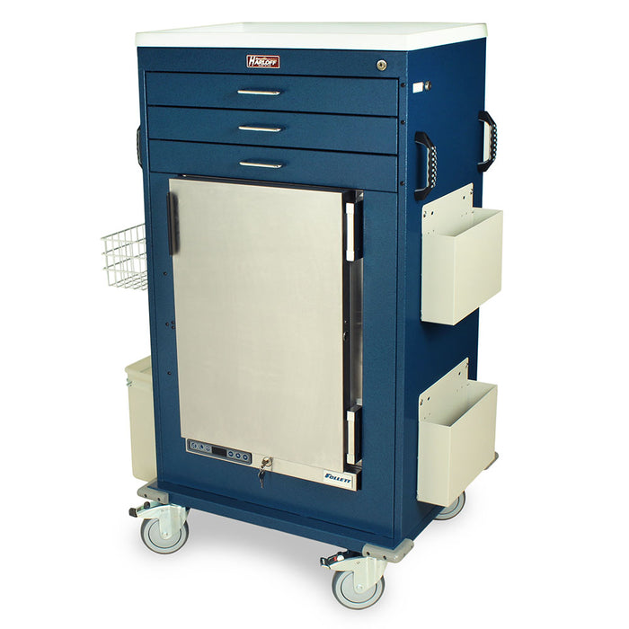 Malignant Hyperthermia Cart with Refrigerator 3 Drawers & Key Lock