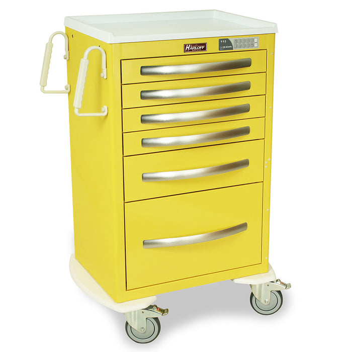 A-Series Lightweight Aluminum Isolation Cart With Six Drawers & E-Lock