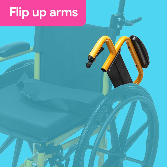 Pediatric Wheelchair Fun Lightweight Kids Wheelchair with Cushion Seat and Anti-Tippers