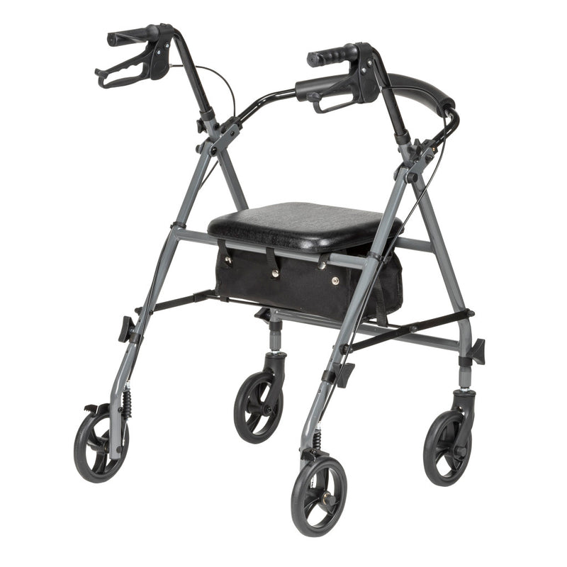 Steel Rollator with 6” Wheels, Knockdown - Grey