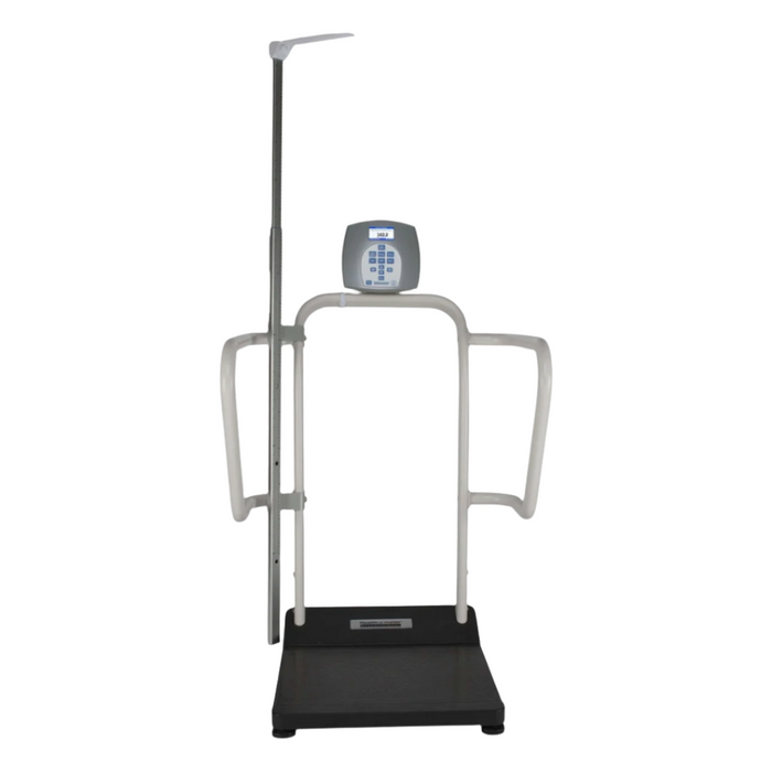 Digital Platform Scale with Extra Wide Handrails and Digital Height Rod