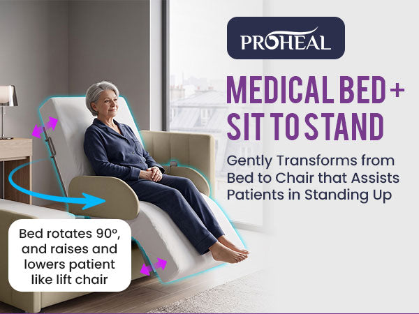 Rotating Hospital Bed, Full Electric Sit To Stand Lift Medical Bed