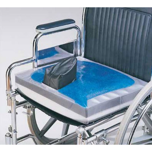 Slide-Guard Level and Wedged Pommel Wheelchair Cushion