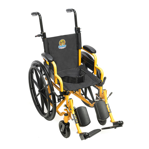 Pediatric Wheelchair Fun Lightweight Kids Wheelchair with Cushion Seat and Anti-Tippers