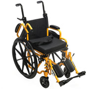 Yellow One Arm Up Yellow Pediatric Manual Wheelchairs By SMILEZ