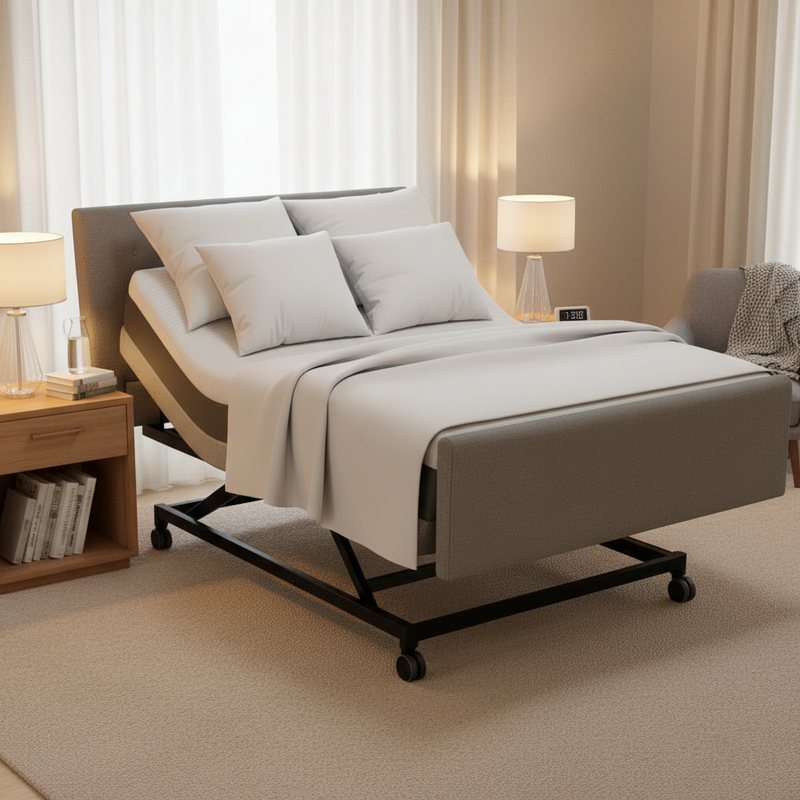 Home Style Electric Hospital Bed with 8” Gel Memory Foam Mattress