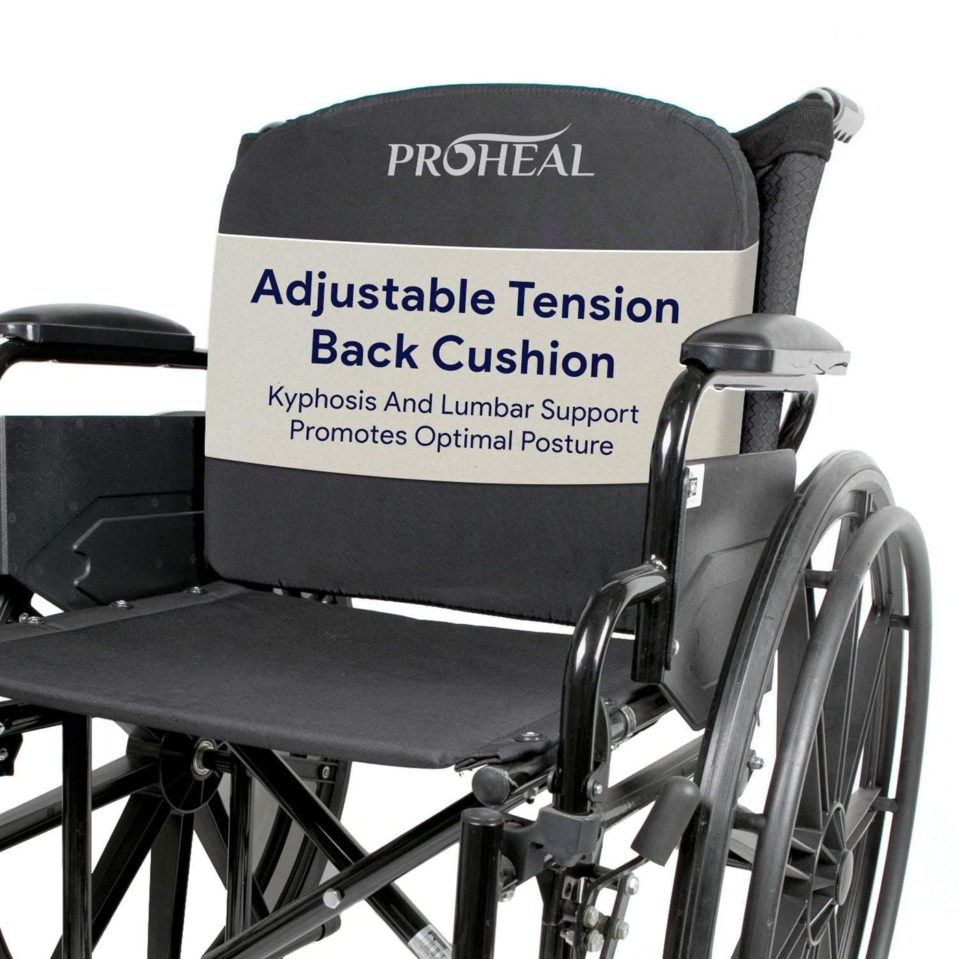 ProHeal Adjustable Tension Wheelchair Back Cushion - Kyphosis Pain ...