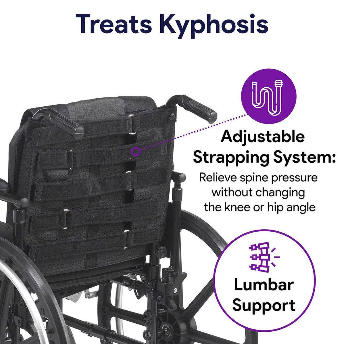ProHeal Adjustable Tension Wheelchair Back Cushion Kyphosis Pain