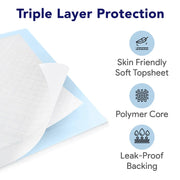 Air Permeable Disposable Chucks Underpads Maximum Absorbance 23" x 36" ProHeal