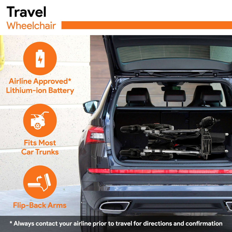 Lightweight Foldable Electric Wheelchair - Ultra Compact 48 Pound Power Chair