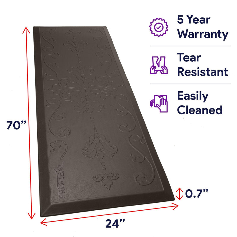 Beveled Bedside Fall Mat for Elderly - Brown - 4 Pack ProHeal
