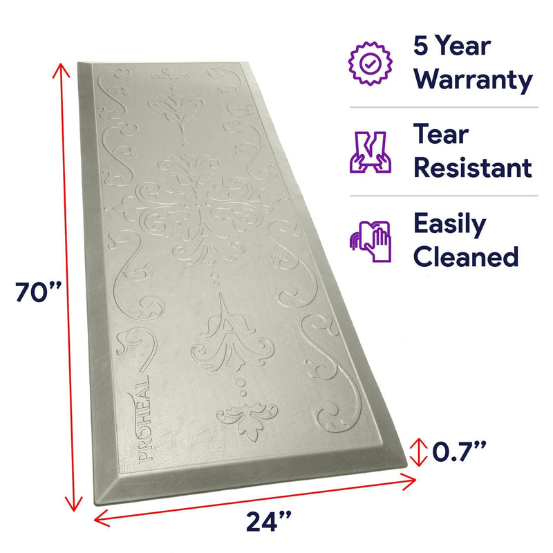 Beveled Bedside Fall Mat for Elderly - Grey - 4 Pack ProHeal-Products