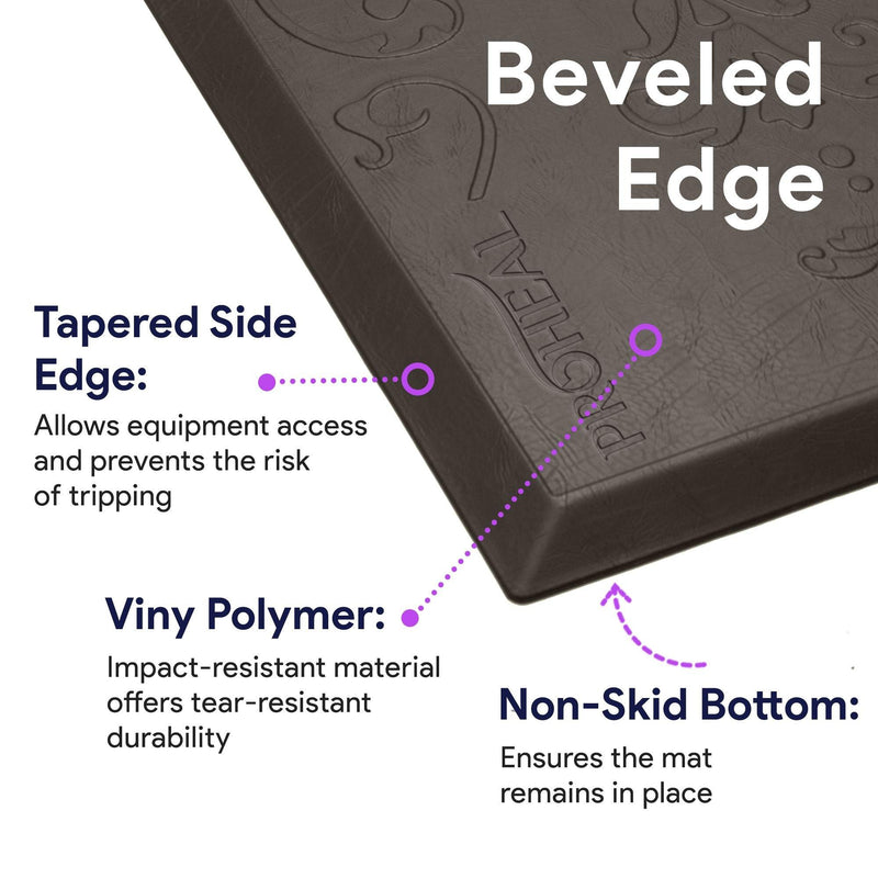 Beveled Bedside Fall Mat for Elderly - Grey - 4 Pack ProHeal-Products