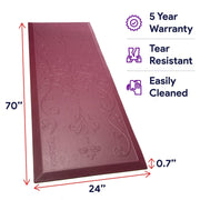 Beveled Bedside Fall Mat for Elderly - Maroon - 4 Pack ProHeal