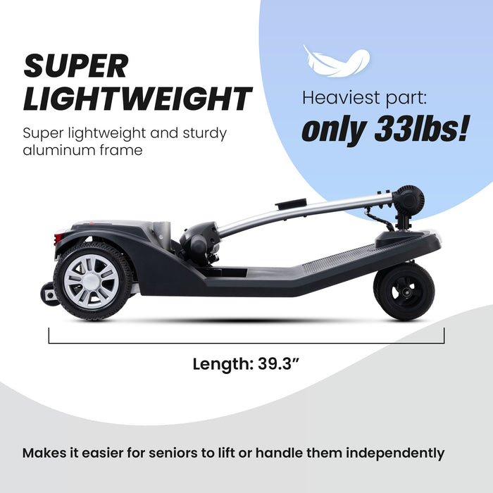 Air Classic 3-Wheel Airplane-Friendly Mobility Scooter - Gloss Black