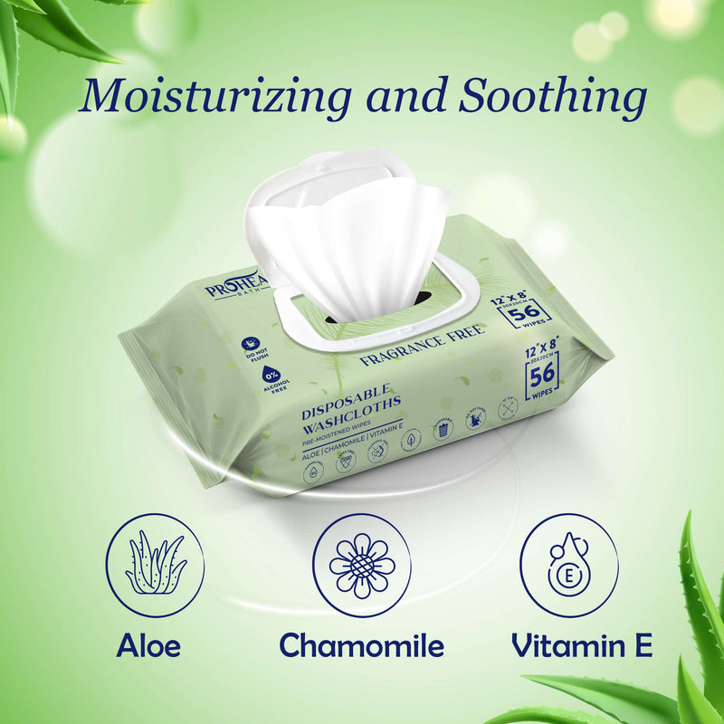 Wet Wipes for Adults - Case of 10 and 50 Individual 12"x8" Disposable Wipes