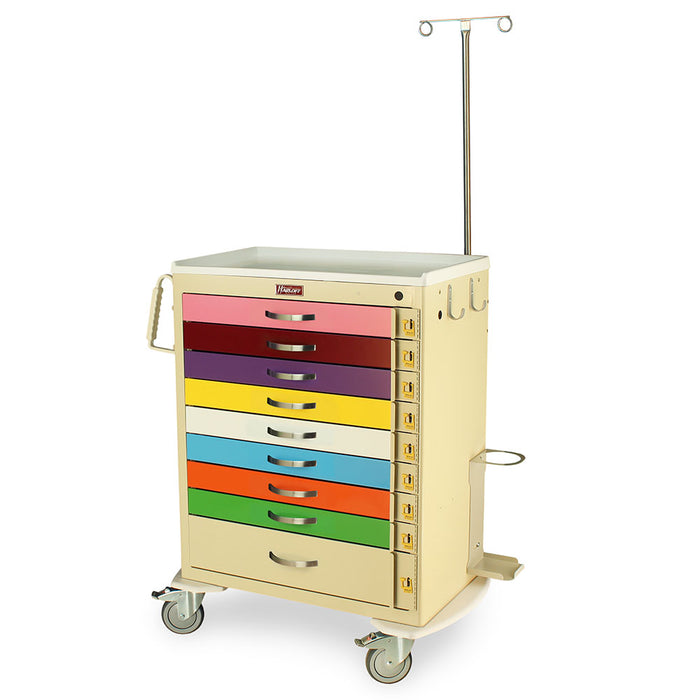 M-Series Pediatric Cart with Emergency Package & 9 Drawers