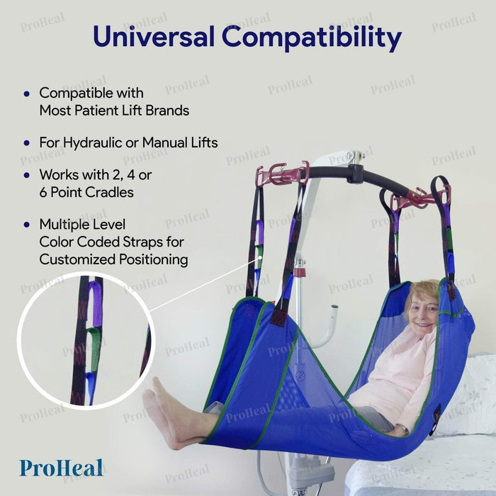 ProHeal Universal Full Body Mesh Lift Sling w/ Commode Opening - Large - ProHeal-Products