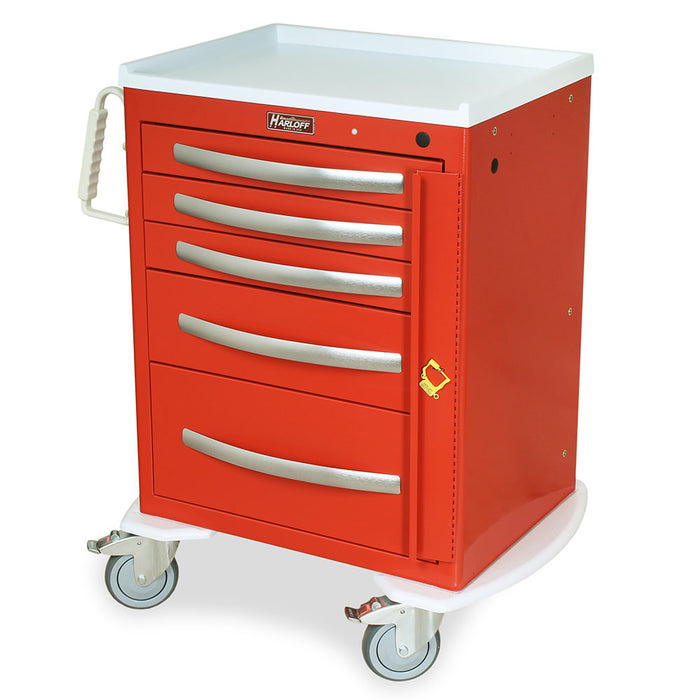 A-Series Lightweight Aluminum Crash Cart With 5 Drawers & Breakaway Lock