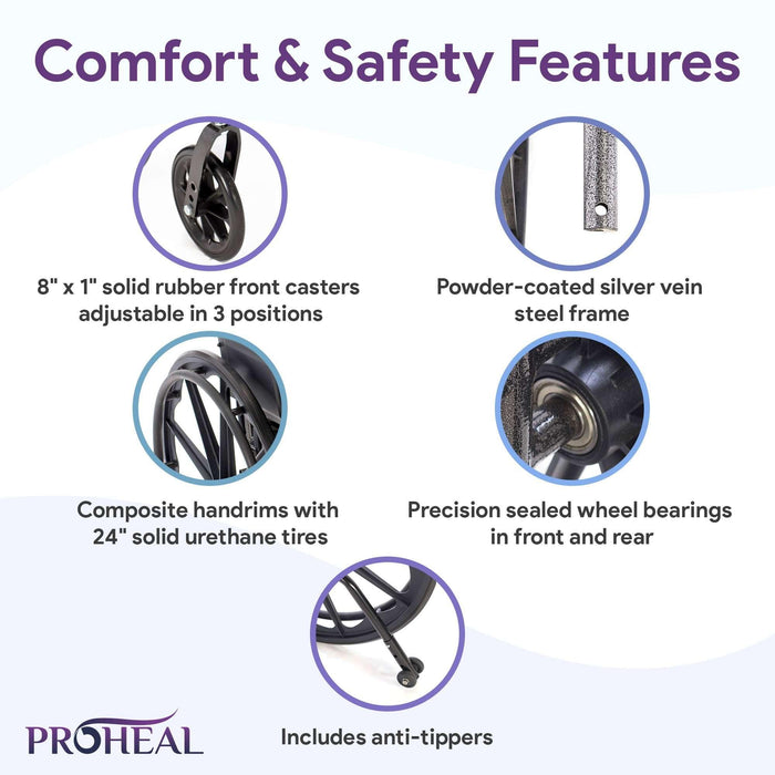 Chariot III K3 Series Wheelchair with Advanced Elevating Legrests for Enhanced Comfort - ProHeal-Products