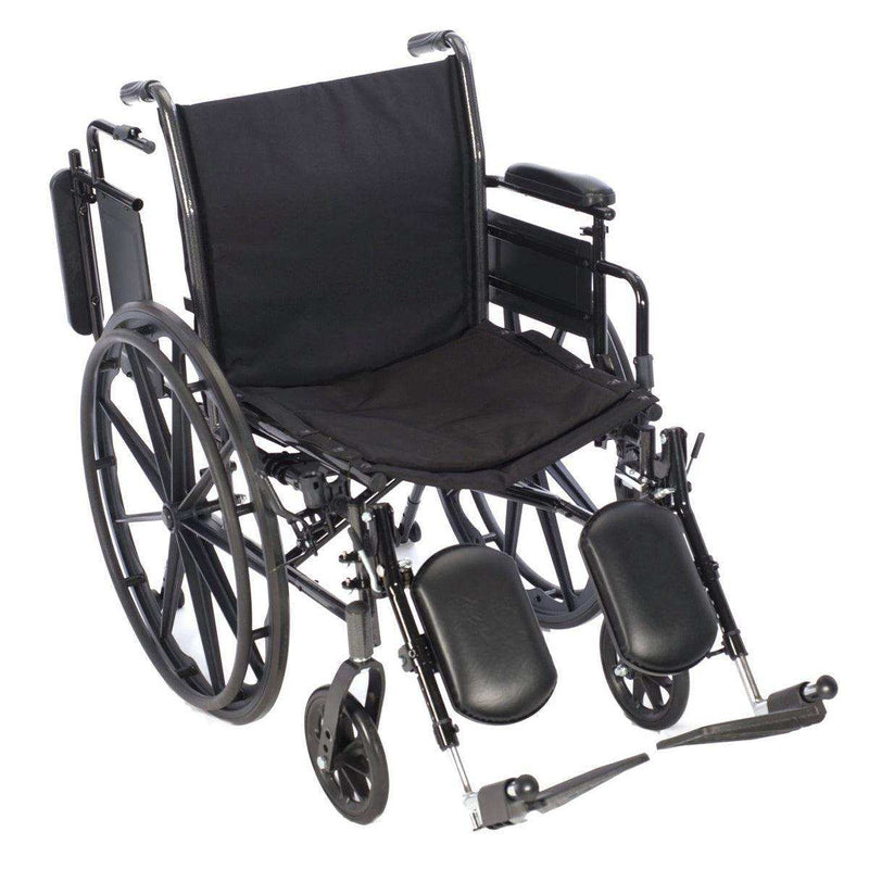 K3 Wheelchair, Detachable Full Arms, Elevating Leg Rests, 18 Seat with Anti-Tippers, Seatbelt and Cushion