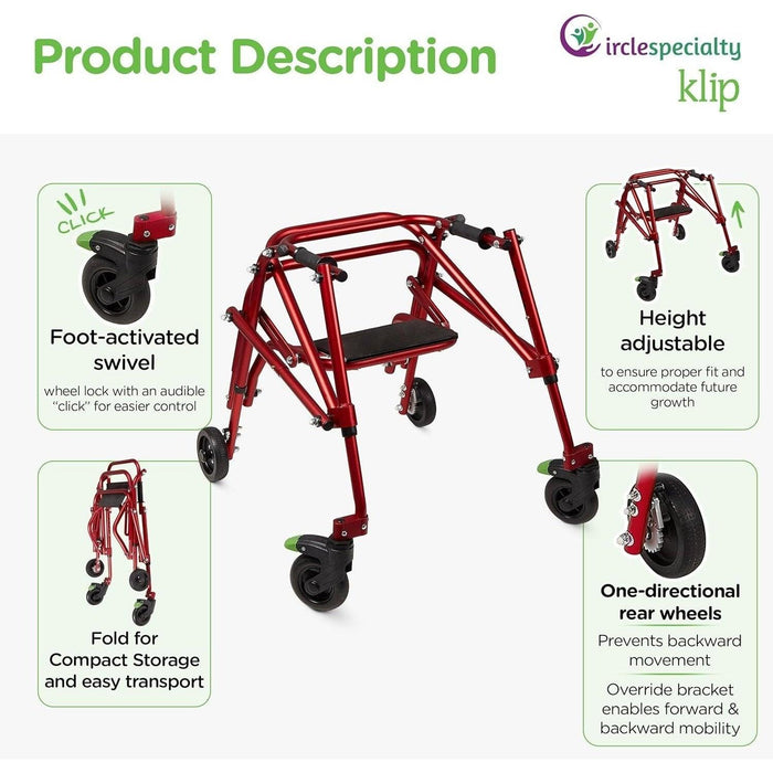 Klip 4-Wheel Walker 8” Outdoor Wheels