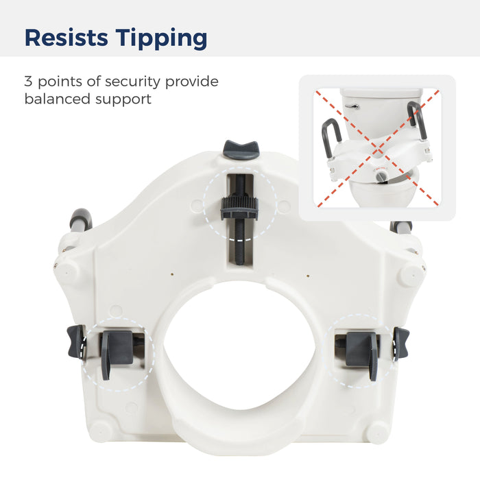 PreserveTech Secure Lock Raised Toilet Seat, 5" Height