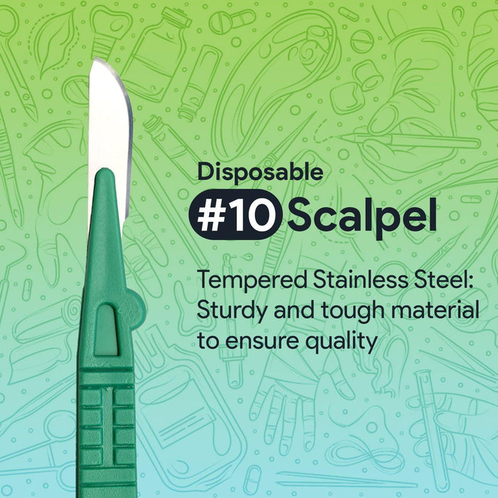 Disposable Surgical Scalpel Knife - 10 Individual Sterile Scalpel Blades - ProHeal-Products
