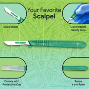 Disposable Surgical Scalpel Knife - 10 Individual Sterile Scalpel Blades - ProHeal-Products