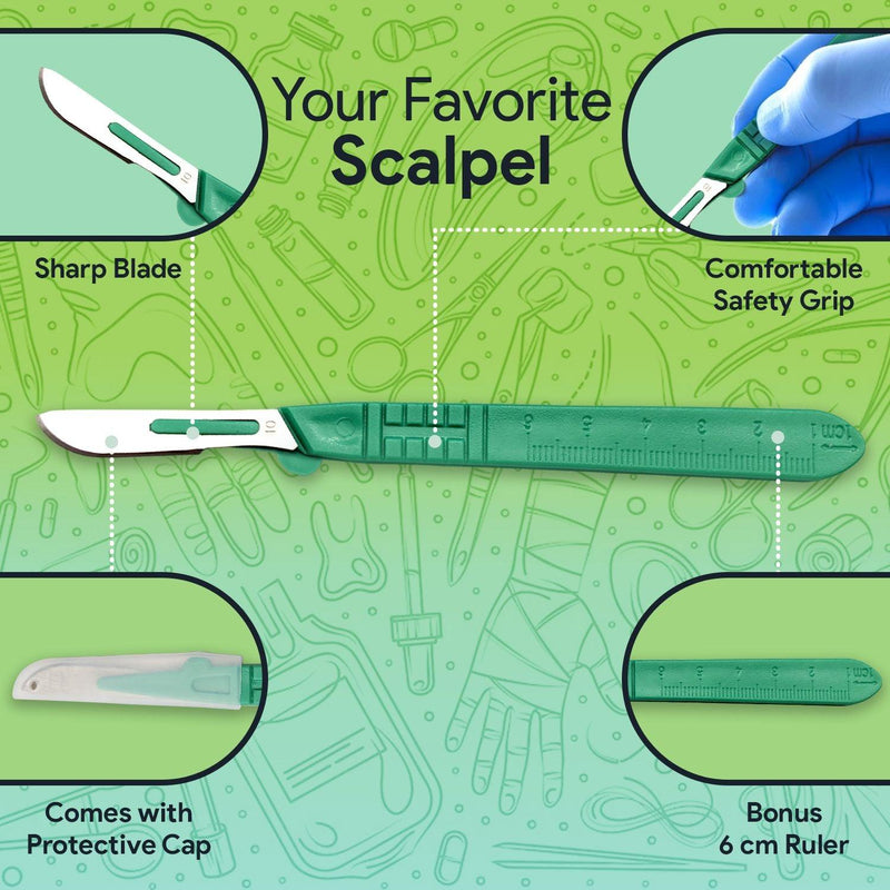 Disposable Surgical Scalpel Knife - 10 Individual Sterile Scalpel Blades - ProHeal-Products
