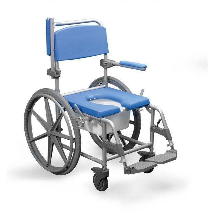Aluminum Shower Mobile Commode Transport Chair