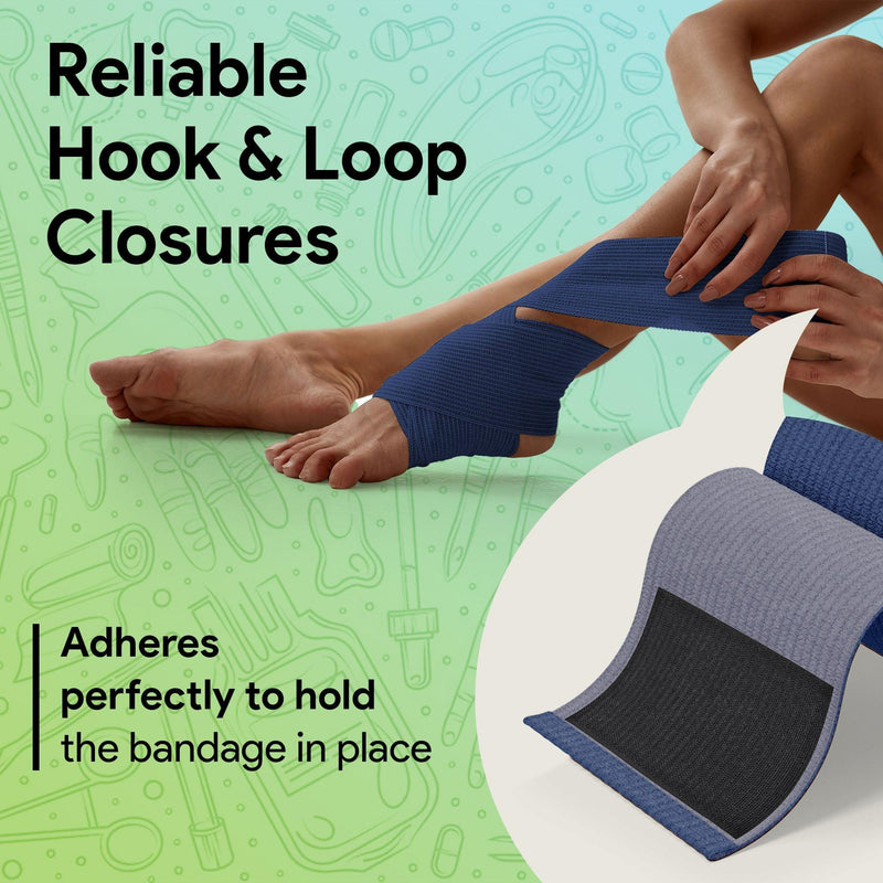 Elastic Compression Bandage Medical Wrap - Burgundy and Navy - ProHeal-Products