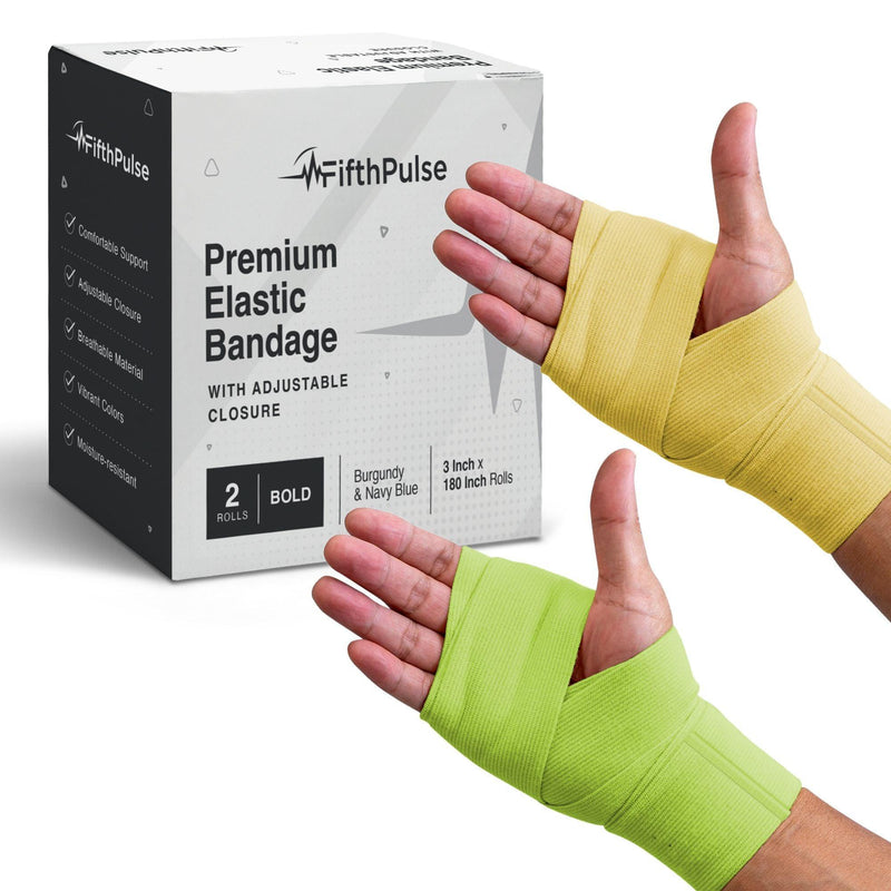 Elastic Compression Bandage Medical Wrap - Yellow and Green - ProHeal-Products