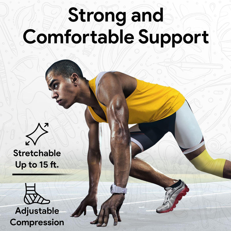 Elastic Compression Bandage Medical Wrap - Yellow and Green - ProHeal-Products