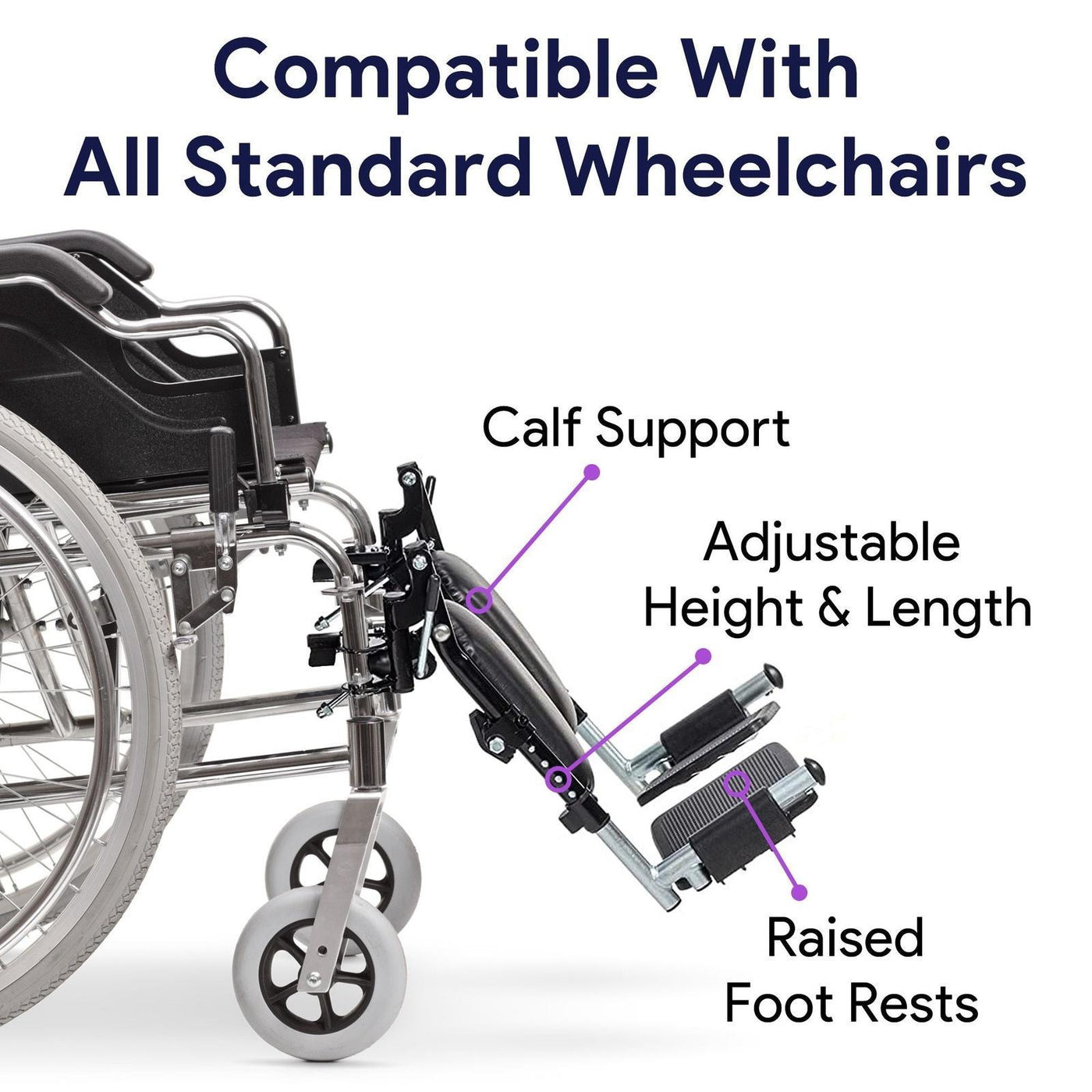 Dynamic Leg Rests Elevating Wheelchair Leg Rest — ProHeal-Products