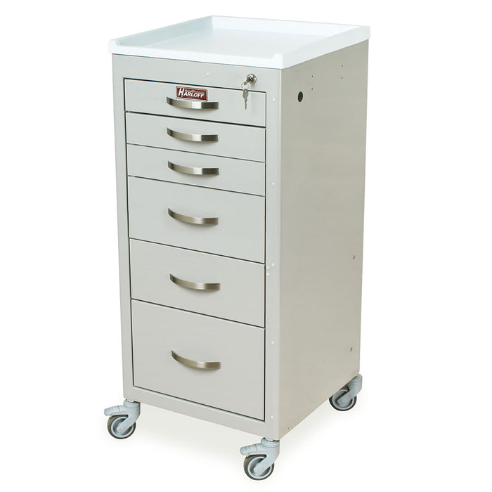 M-Series Narrow Procedure Cart with Six Drawers and Key Lock