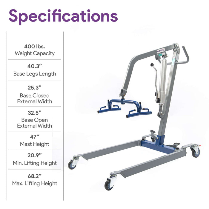 Hydraulic Patient Lift for Home Use - 400 lb Weight Capacity