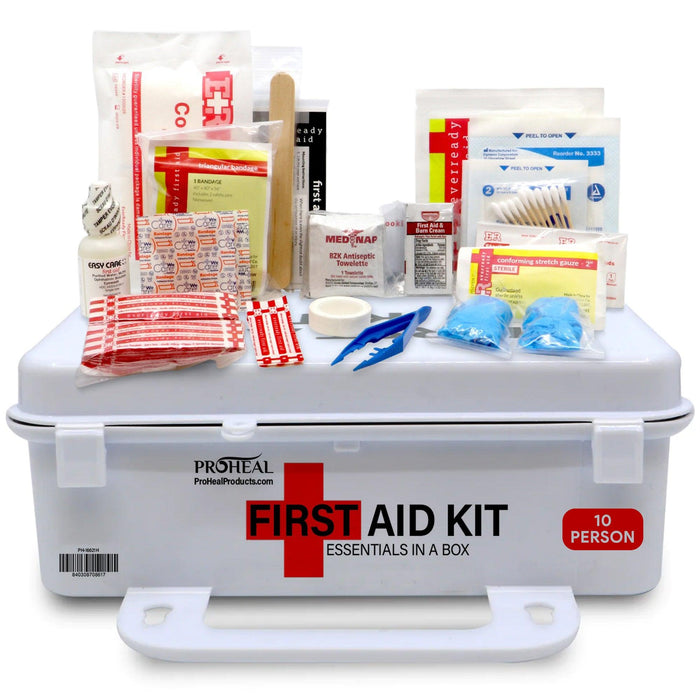 ProHeal First Aid Kit Essentials in a Box - 71 Essential 10 Person Kit