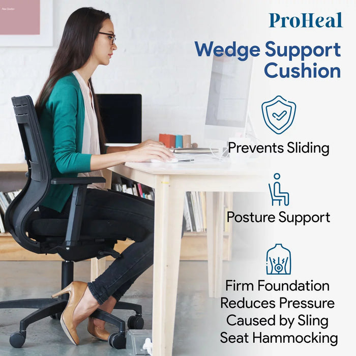 ProHeal Foam Wedge Wheelchair Cushion with Pommel — ProHeal-Products