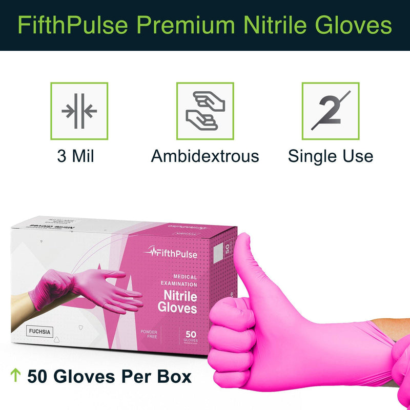 Fuchsia Disposable Nitrile Gloves FifthPulse