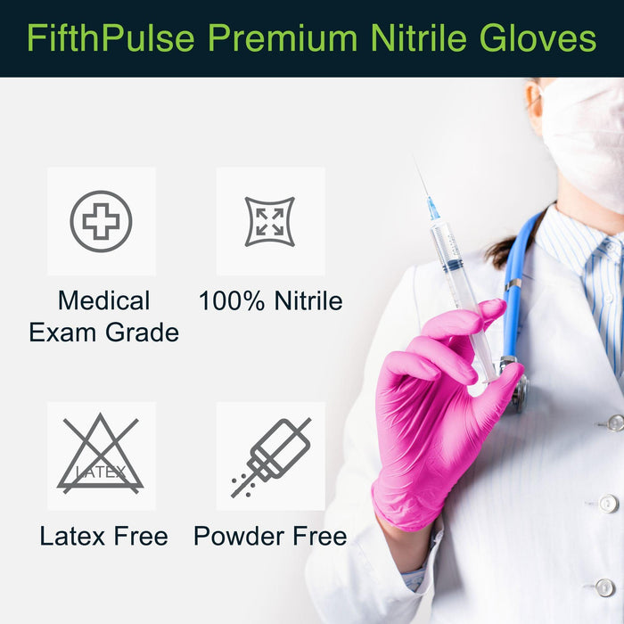 Fuchsia Disposable Nitrile Gloves FifthPulse