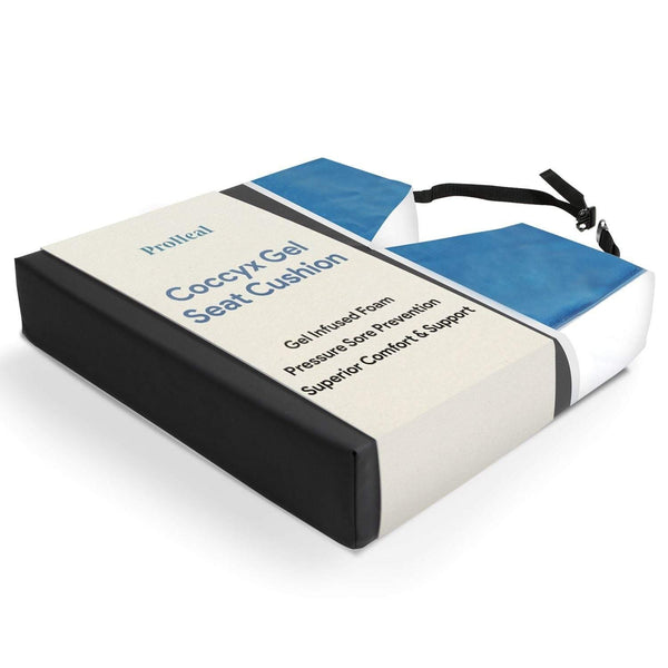 ProHeal Gel Infused Foam Wheelchair Seat Cushion w/ Coccyx Cutout