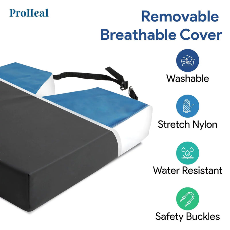 Gel Infused Foam Wheelchair Seat Cushion w/ Coccyx Cutout - ProHeal-Products