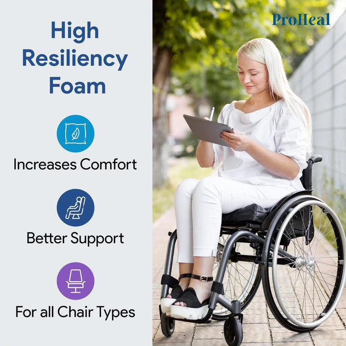 ProHeal Gel Wedge Wheelchair Seat Cushion For Posture & Pressure