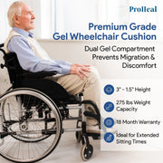 Gel Wedge Wheelchair Seat Cushion For Posture & Pressure Relief - ProHeal-Products